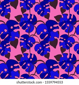 Vector colorful collage contemporary natural seamless pattern. Modern abstract shapes, hand drawn textures, tropical leaves and plants. Vector pattern with exotic abstract flowers for any purposes