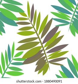 Vector colorful collage contemporary natural seamless pattern. Modern abstract shapes, hand drawn textures, tropical leaves. Vector pattern with exotic abstract leaves for any purposes