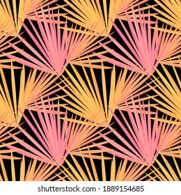 Vector colorful collage contemporary natural seamless pattern. Modern abstract shapes, hand drawn textures, tropical leaves. Vector pattern with exotic abstract leaves for any purposes
