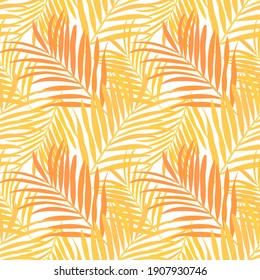 Vector colorful collage contemporary natural seamless pattern. Modern abstract shapes, hand drawn textures, tropical leaves. Vector pattern with exotic abstract leaves for any purposes