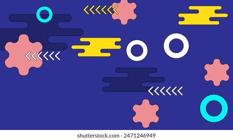Vector colorful colourful memphis design background with geometric shapes