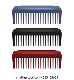 Vector Colorful Combs isolated on white background