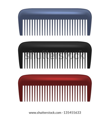 Vector Colorful Combs isolated on white background