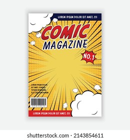 Vector colorful comic book cover magazine template.