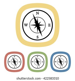 Vector colorful compass icon