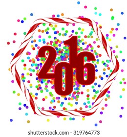 Vector Colorful Confetti Christmas Background. New Year Background