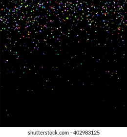 Vector Colorful Confetti Isolated on Black Background