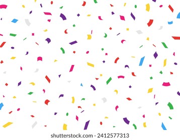 Vector colorful confetti on the transparent background, birthday, party, holiday, Celebration, background, congratulation, anniversary, confetti, decoration, luxury, symbol, congrats, 