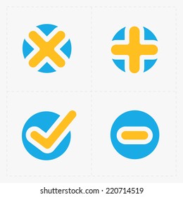 Vector colorful confirm icons set