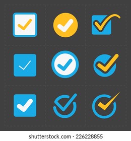 Vector colorful confirm icons set