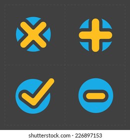 Vector colorful confirm icons set