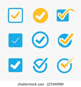 Vector colorful confirm icons set