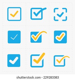 Vector colorful confirm icons set