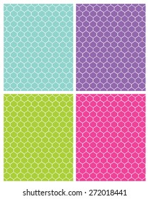 Vector colorful and contemporary honeycomb pattern set