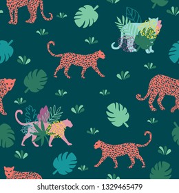 Vector colorful conversational Leopard print seamless pattern background. Perfect for fabric, scrapbooking, wallpaper,stationary projects.