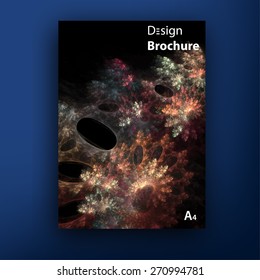 Vector colorful coral shells brochure - booklet cover design templates collection  A4 size.