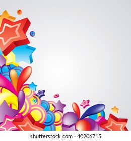 Vector. Colorful corner for your design. All elements are separated and can be used to create your own composition.