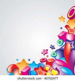 Vector. Colorful corner for your design. All elements are separated and can be used to create your own composition.