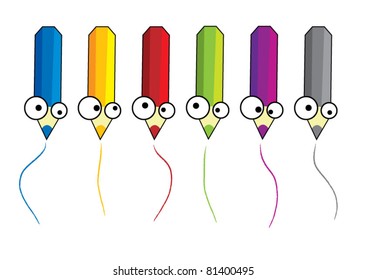 vector colorful crayons