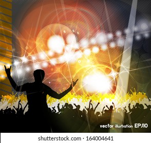 Vector colorful crowd of party people