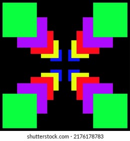 Vector de cubos coloridos sobre fondo negro