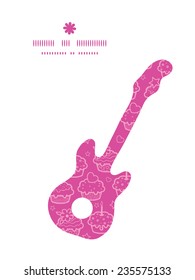 Vector colorful cupcake party guitar music silhouette pattern frame