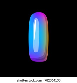 Vector colorful curvy liquid 3d volumetric letter i on black Bubble shapes layout design neon colours bright shiny colorfull bold letter i with gradient pink purple blue yellow colors