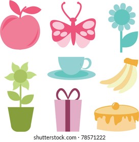 vector colorful cute icons