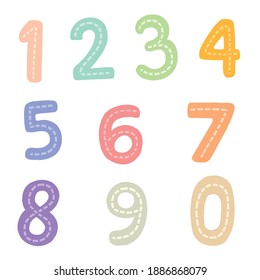 Vector Colorful Cute Numbers Children Education Stock Vector (Royalty ...