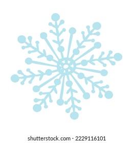 Ilustración de copo de nieve con colorido vectorial aislada en fondo blanco