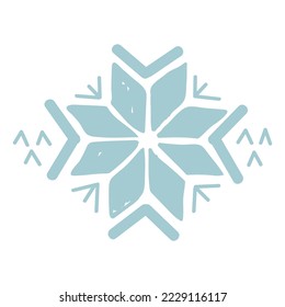 Vector Colorful Cute Snowflake Illustration Knitted Sweater Pattern Isolated on White background