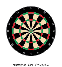 Vector colorful dartboard on white background. Target illustration.