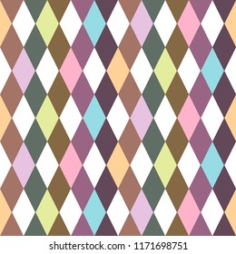 Vector colorful decorative background - seamless rhombus pattern. Vibrant geometric texture.