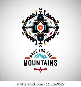 Vector colorful decorative element on native ethnic style