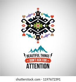 Vector colorful decorative element on native ethnic style