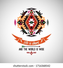 Vector colorful decorative element on native ethnic style