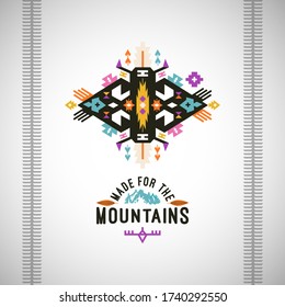 Vector colorful decorative element on native ethnic style