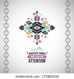 Vector colorful decorative element on native ethnic style