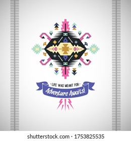 Vector colorful decorative element on native ethnic style