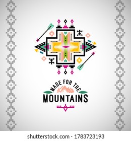 Vector colorful decorative element on native ethnic style