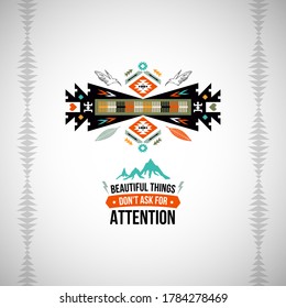 Vector colorful decorative element on native ethnic style