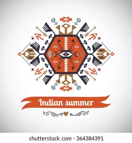 Vector colorful decorative element on native ethnic style