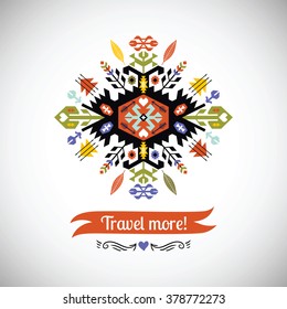 Vector colorful decorative element on native ethnic style