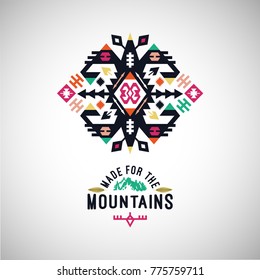 Vector colorful decorative element on native ethnic style