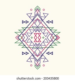Vector colorful decorative ethnic pattern