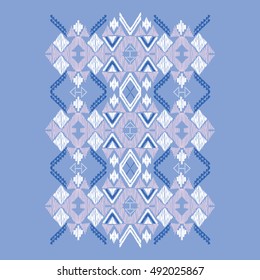 Vector colorful decorative ethnic pattern. American indian motifs. Background with aztec tribal ornament. Print for fashion, textile, paper and cover. Hand drawn illustration.