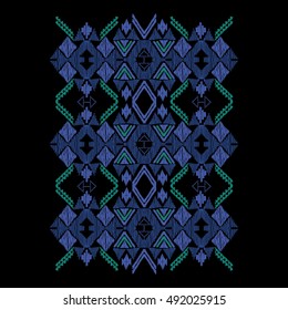 Vector colorful decorative ethnic pattern. American indian motifs. Background with aztec tribal ornament. Print for fashion, textile, paper and cover. Hand drawn illustration.