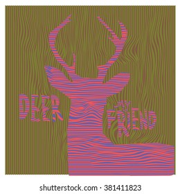 Vector colorful deer pop art illustration with low polygonal style