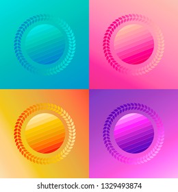 Vector colorful deformed circles in glitch style.Pyramid Circles . Modern graphic with gradient color isolated