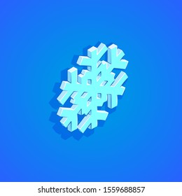 vector colorful design isometric geometric snowflake icon illustration isolated blue background

